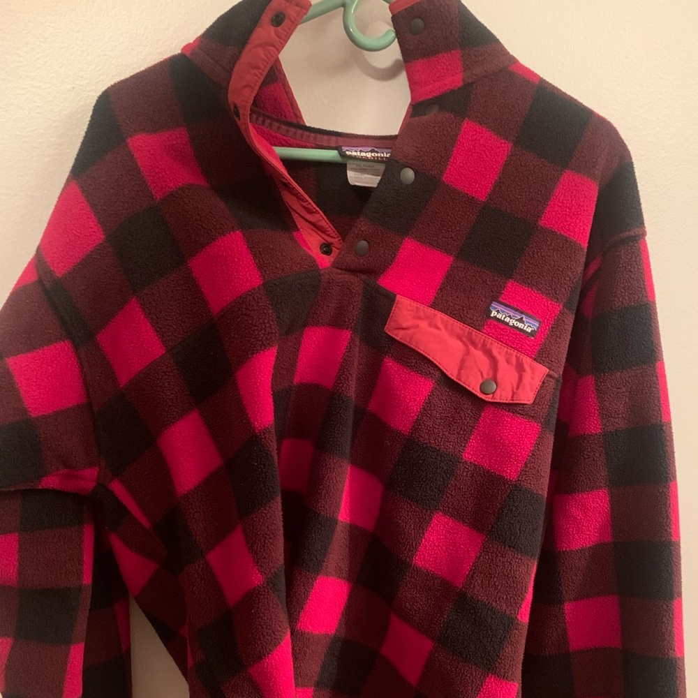 Mens vintage synchilla plaid lumberjack snap-T sweater size medium. super rare